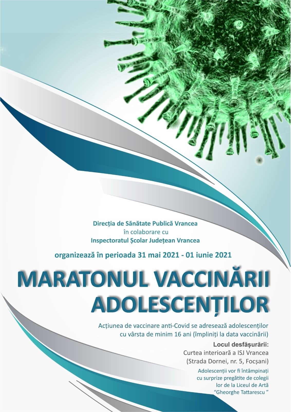 Maratonul vaccinării adolescenților – 31 mai – 1 iunie 2021 post thumbnail